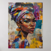 Eclectische Vrouw Schilderij Pop Art Groot Wandkun Poster (Voorkant)