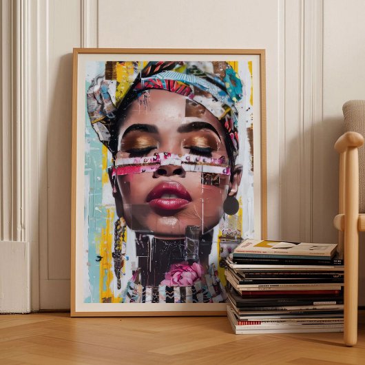 Eclectische Vrouw Schilderij Pop Art Groot Wandkun Poster