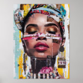 Eclectische Vrouw Schilderij Pop Art Groot Wandkun Poster (Voorkant)