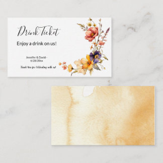 Eclectische Wildflower Drink Ticket Behuizing Kaar Informatiekaartje