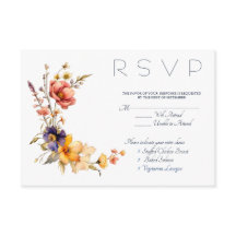 Eclectische Wildflower RSVP Behuizing Kaart