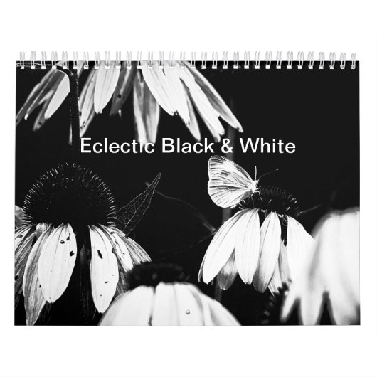 Eclectische zwarte en witte agenda kalender (Hoes)