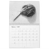Eclectische zwarte en witte agenda kalender (Feb 2027)