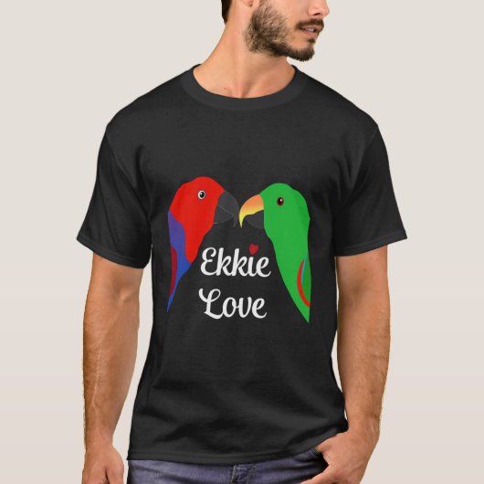 Eclectus Mannelijk Vrouw Love Heart T-shirt (Voorkant)
