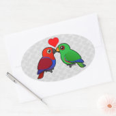 Eclectus papegaaien in liefde ovale sticker (Envelop)