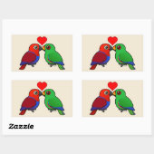 Eclectus papegaaien in liefde rechthoekige sticker (Vel)
