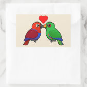 Eclectus papegaaien in liefde rechthoekige sticker (Tas)