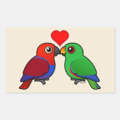 Eclectus papegaaien in liefde rechthoekige sticker (Voorkant)