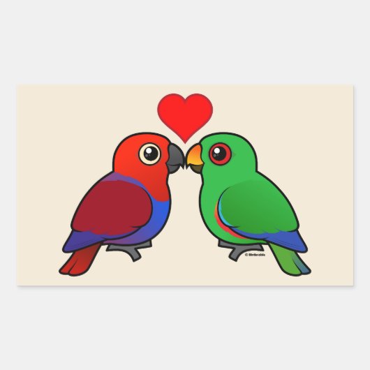 Eclectus papegaaien in liefde rechthoekige sticker (Voorkant)