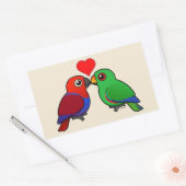Eclectus papegaaien in liefde rechthoekige sticker (Envelop)