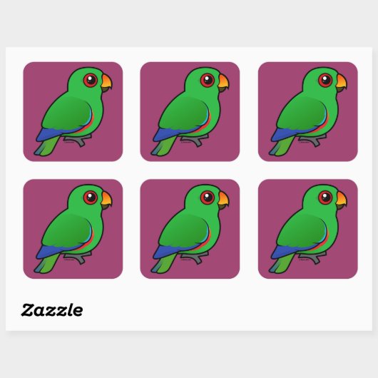Eclectus Parrot-mannetje Vierkante Sticker (Vel)