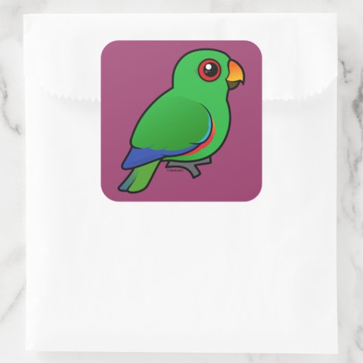 Eclectus Parrot-mannetje Vierkante Sticker (Tas)