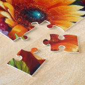 Eclectus Parrot met kleurrijke bloemen Legpuzzel (Zijkant)