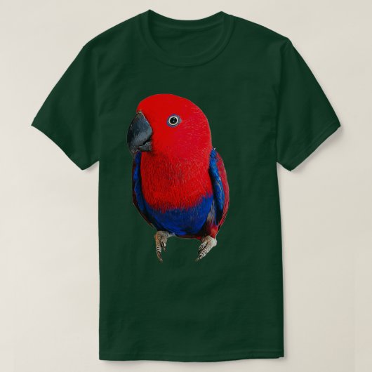 Eclectus Parrot Vrouw absoluut verbluffend vogel T-shirt (Design voorkant)