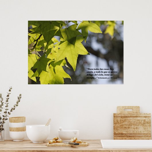 Eclesiastes 3:1 con Hojas Poster (Keuken)