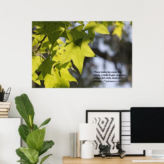 Eclesiastes 3:1 con Hojas Poster (Thuiskantoor)