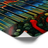 Eclips boven boslandschap perfect poster (Hoek)