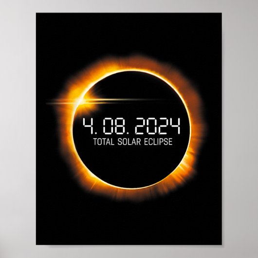 Eclipse 2024 april 8 Totaal Mannen vrouwen Kinder Poster (Voorkant)