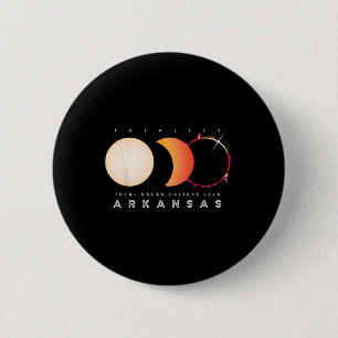 Eclipse 2024 Arkansas totale eclips astronomie gra Ronde Button 5,7 Cm