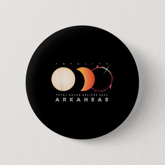 Eclipse 2024 Arkansas totale eclips astronomie gra Ronde Button 5,7 Cm (Voorkant)