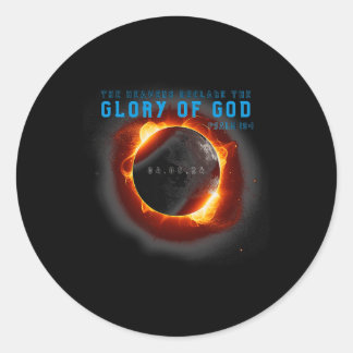 Eclipse 2024 Christelijke Glorie van God Psalm 19  Ronde Sticker