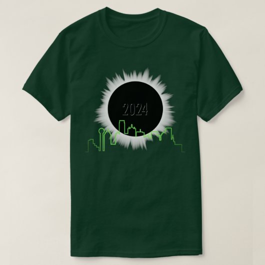 Eclipse 2024 Dallas Skyline TShirt (Design voorkant)