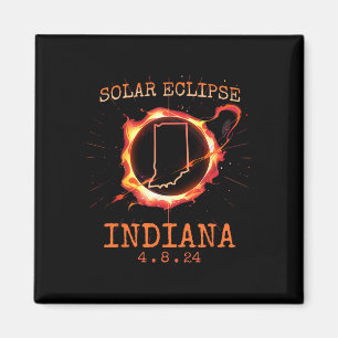 Eclipse 2024 Indiana State Totality USA Path Souve Magneet
