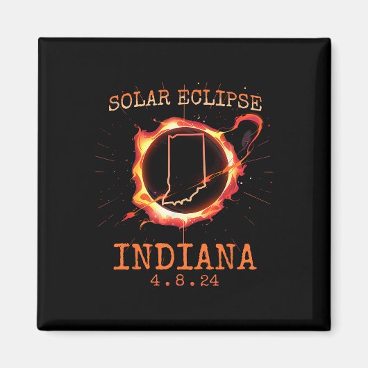 Eclipse 2024 Indiana State Totality USA Path Souve Magneet (Voorkant)