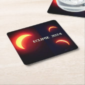Eclipse 2024 kartonnen onderzetters (Schuin)