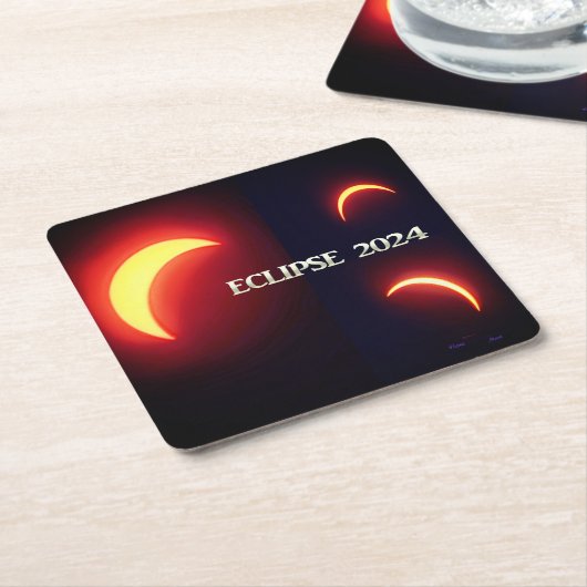 Eclipse 2024 kartonnen onderzetters (Schuin)