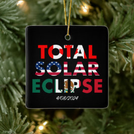 Eclipse 2024 keramisch ornament