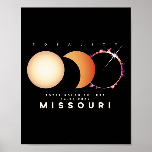 Eclipse 2024 Missouri Total Eclipse Astronomy Grap Poster (Voorkant)