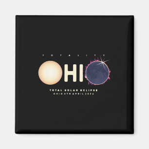 Eclipse 2024 Ohio Total Eclipse Astronomy Graphic Magneet
