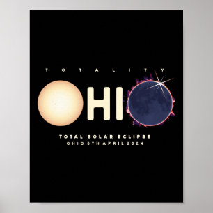 Eclipse 2024 Ohio Total Eclipse Astronomy Graphic Poster
