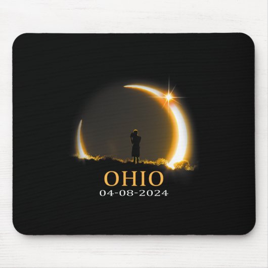 Eclipse 2024 Ohio Totale Zonsverduistering 1 Muismat (Voorkant)