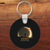 Eclipse 2024 Ohio Totale Zonsverduistering 1 Sleutelhanger (Voorkant)