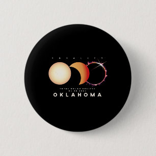 Eclipse 2024 Oklahoma Total Eclipse Astronomy Grap Ronde Button 5,7 Cm