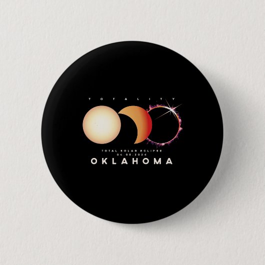 Eclipse 2024 Oklahoma Total Eclipse Astronomy Grap Ronde Button 5,7 Cm (Voorkant)
