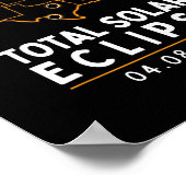 Eclipse 2024 Party America Totality Total USA Kaar Poster (Hoek)