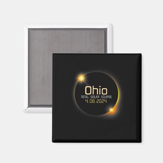 Eclipse 2024 Shirt State Ohio Totale Zonsverduiste Magneet (Voorkant / Achterkant)