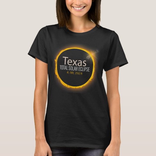 Eclipse 2024 Shirt Total Solar Eclipse State (Voorkant)