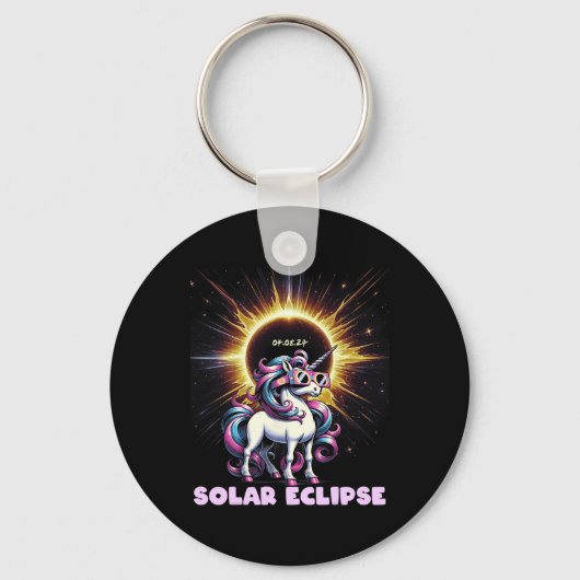 Eclipse 2024 Shirt Totale Eclipse 8 april 24 Unic Sleutelhanger (Voorkant)