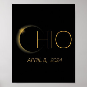 Eclipse 2024 Shirt Totale Zonsverduistering State Poster