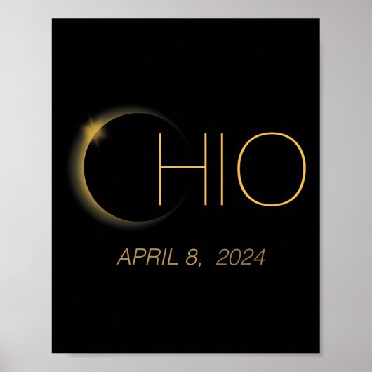 Eclipse 2024 Shirt Totale Zonsverduistering State Poster (Voorkant)