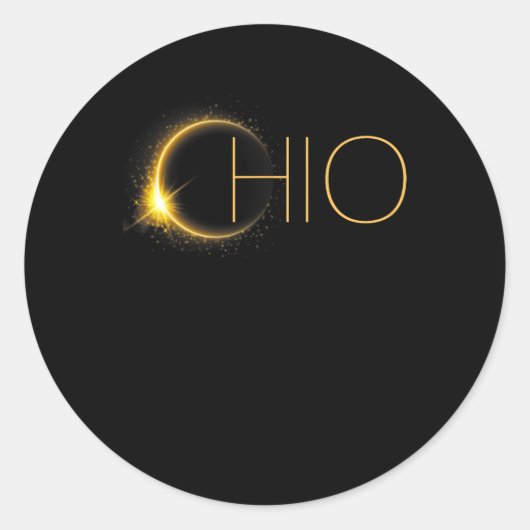 Eclipse 2024 totale Eclipse Solar Eclipse Ohio Ronde Sticker (Voorkant)