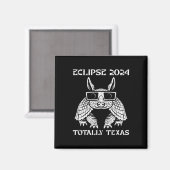 Eclipse 2024 Totality Texas Armadillo Mannen Vrouw Magneet (Voorkant / Achterkant)