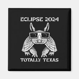 Eclipse 2024 Totality Texas Armadillo Mannen Vrouw Magneet