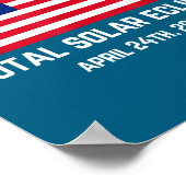 Eclipse 2024 VS-vlag Grappig Amerikaans Totale Zon Poster (Hoek)