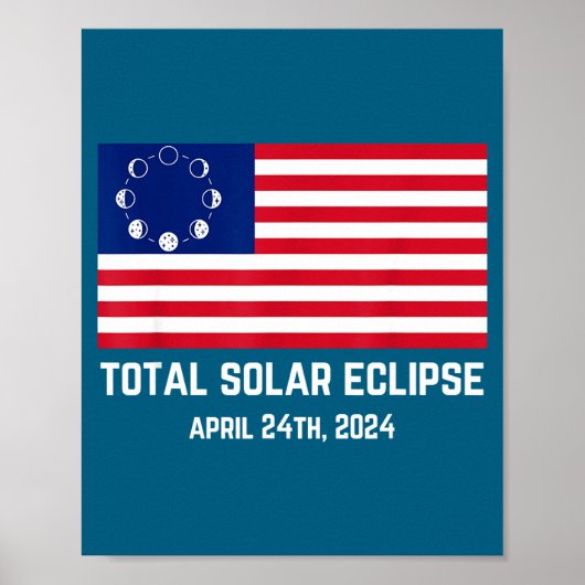 Eclipse 2024 VS-vlag Grappig Amerikaans Totale Zon Poster (Voorkant)