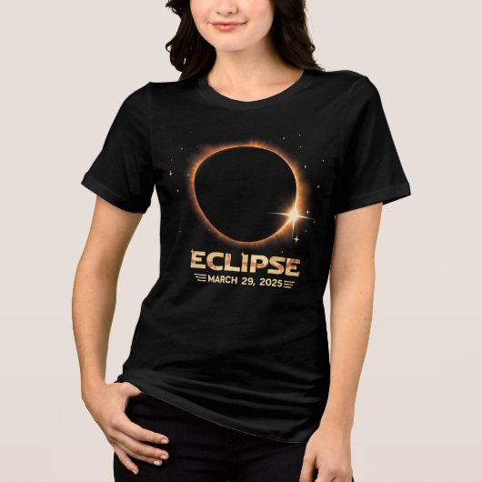 Eclipse 2025 Cool Astronomie liefhebbers Zonsverdu Tri-Blend Shirt (Voorkant)